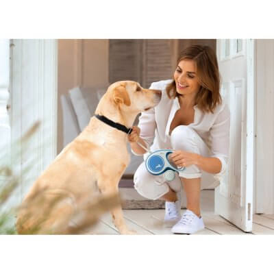 Фото: Flexi рулетка NEW LINE Comfort S (до 12 кг) трос 5 м серый/розовый-2 Flexi рулетка NEW LINE Comfort S (до 12 кг) трос 5 м серый/розовый-2